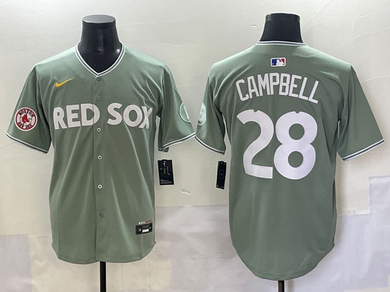 Men 2025 Boston Red Sox #28 Campbell Light Green Joint Name Nike MLB Jersey style 8